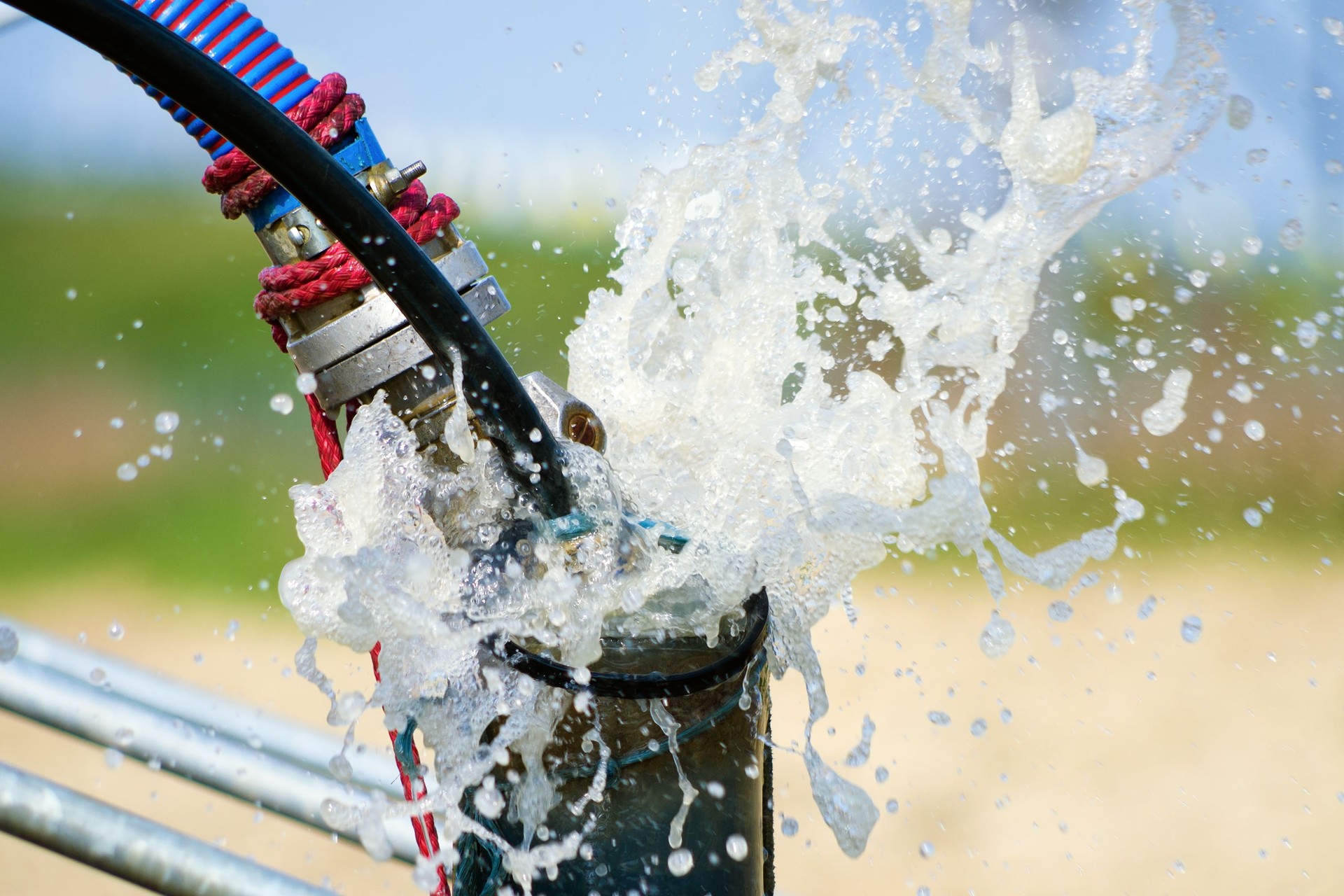 Cleaning newly constructed water bore or well with air compressor